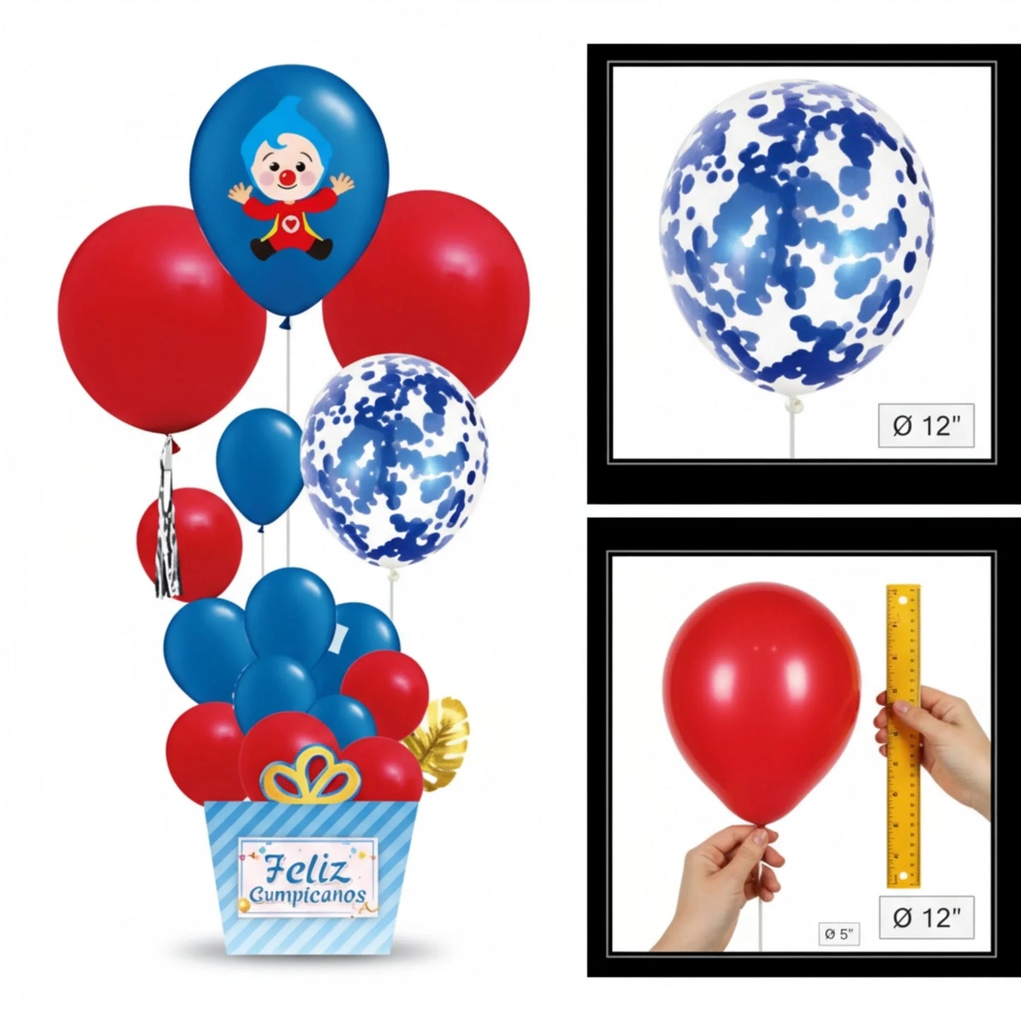 Set de Decoración de Globos Plim Plim - 17 Piezas Azul