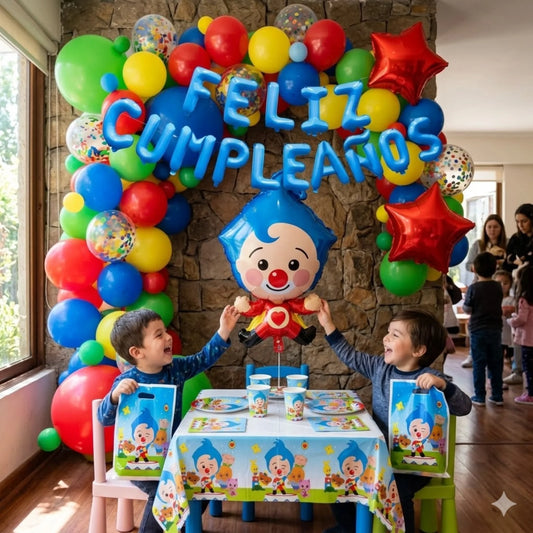 Megapack de Cumpleaños Plim Plim - 126 Piezas (Para 10 Invitados)