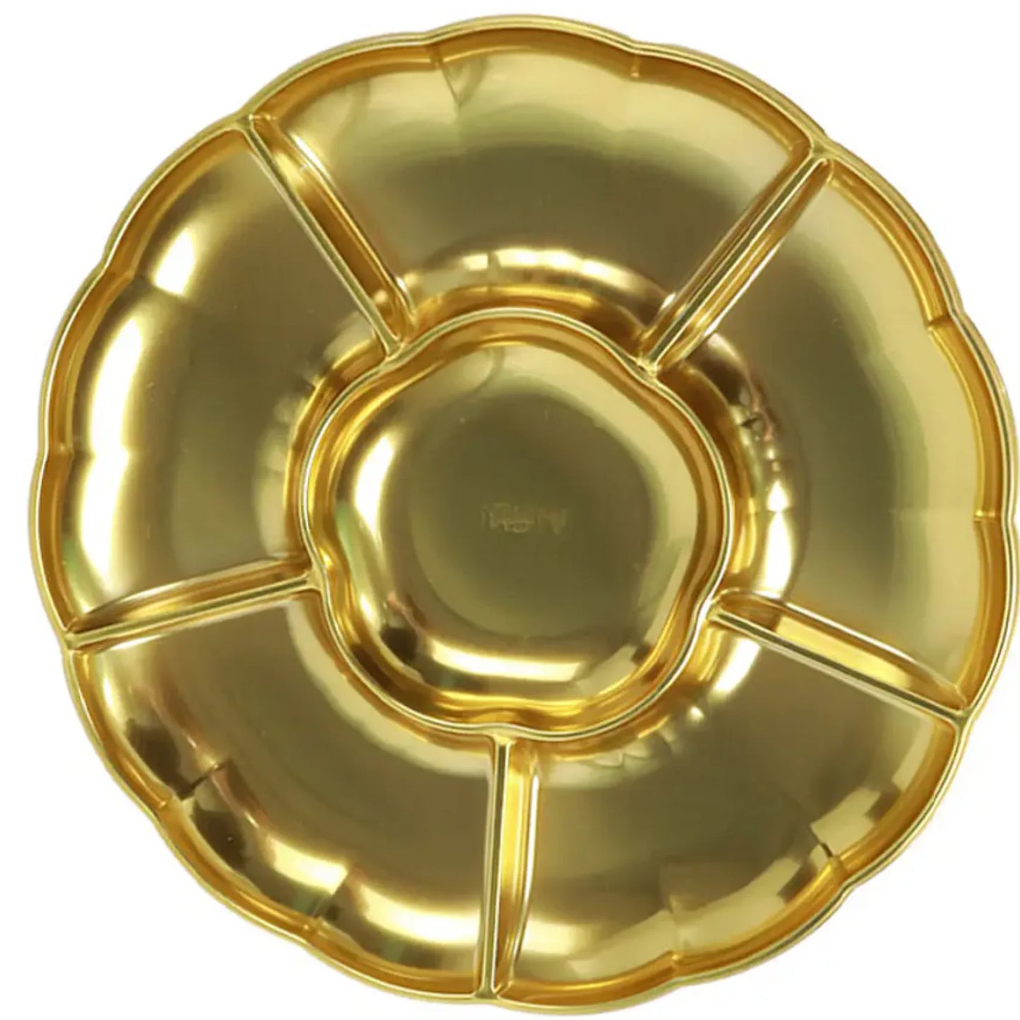 Set 3 Bandejas Redondas Metalizadas estilo flor - 30cm - Dorada, Plateado, Rosa Oro