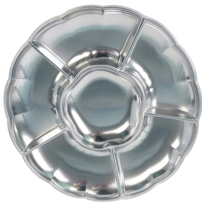 Set 3 Bandejas Redondas Metalizadas estilo flor - 30cm - Dorada, Plateado, Rosa Oro