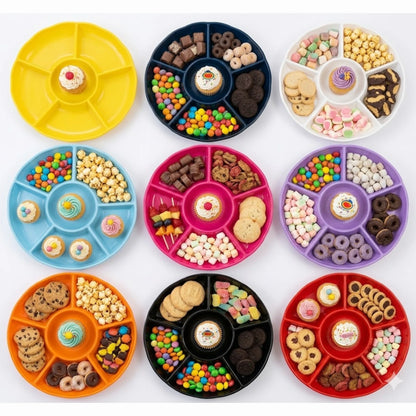 Set de 3 Bandejas Redondas estilo flor 30 cm - Acabado Mate para Candy Bar