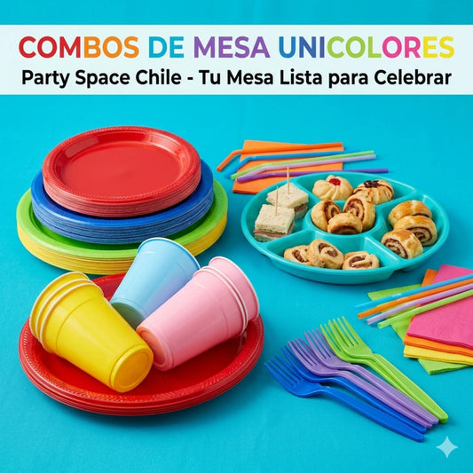 Pack "Super Celebration" - Vajilla Completa 20 Personas - Varios Colores