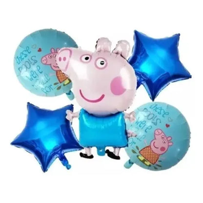 Set de 5 Globos Metálicos Peppa & George Pig