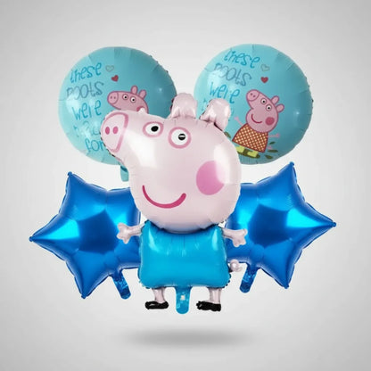 Set de 5 Globos Metálicos Peppa & George Pig