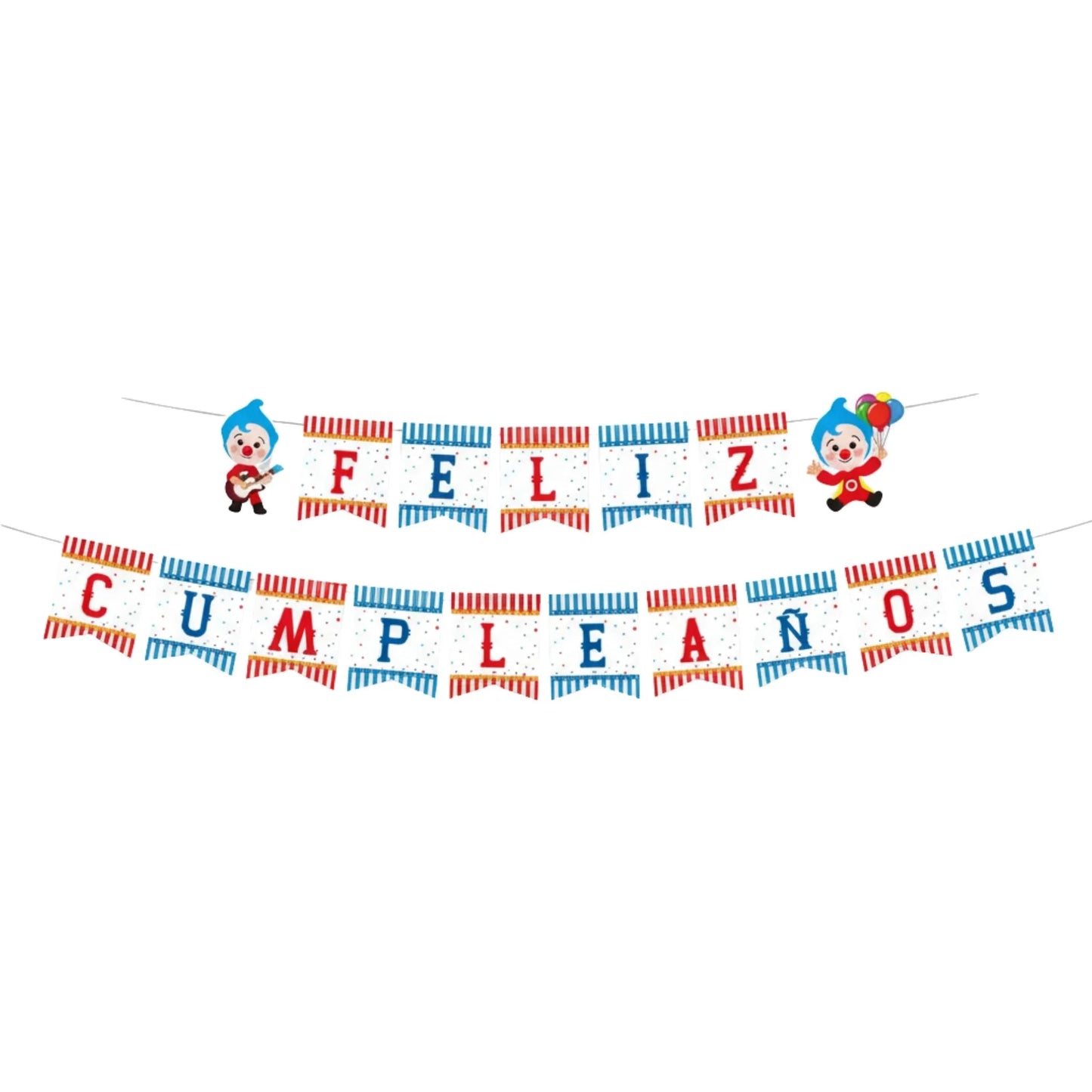 Guirnalda de Feliz Cumpleaños Plim Plim - 17 Piezas (3.5 Metros)
