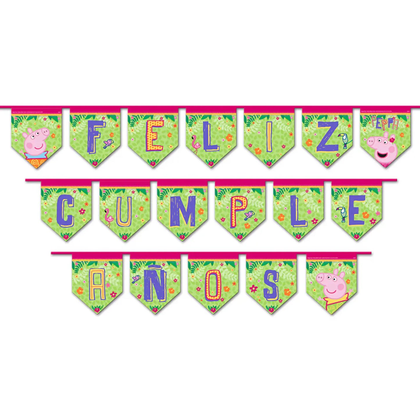 Guirnalda "Feliz Cumpleaños" Peppa Pig – 2,5 Metros