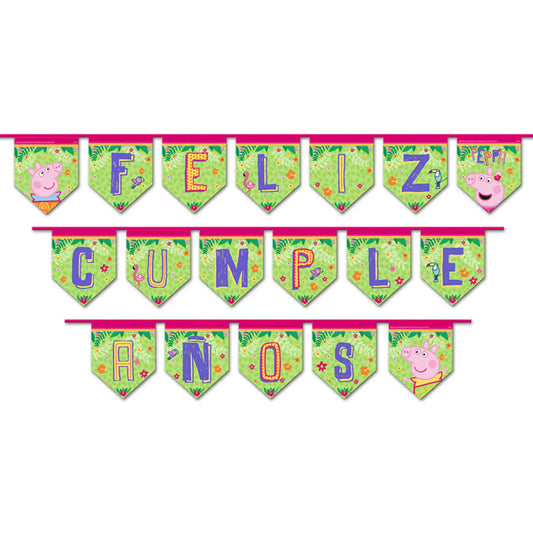 Guirnalda "Feliz Cumpleaños" Peppa Pig – 2,5 Metros