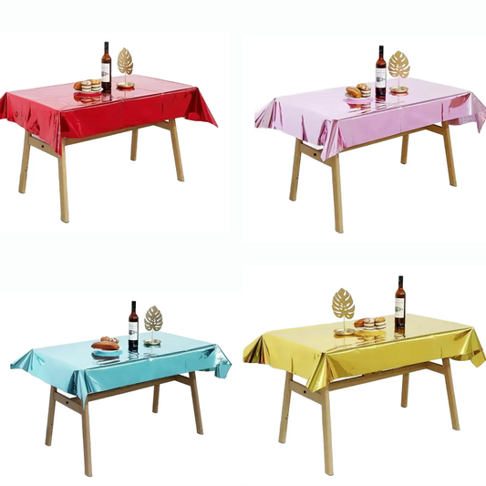 Mantel Plástico Metalizado Grande - 137x274cm - Colores