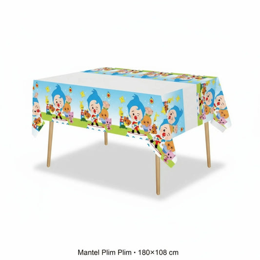 Mantel Plim Plim para Cumpleaños - Plástico Resistente 180x108 cm