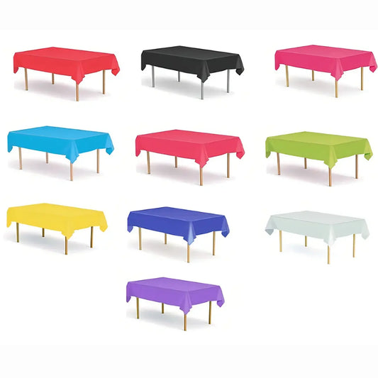 Mantel Plástico Unicolor Grande - 137x274cm - Colores Vibrantes