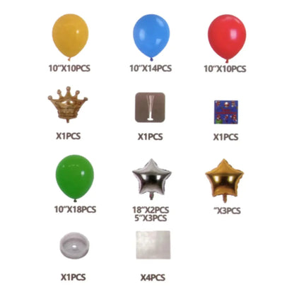 Kit de Cumpleaños Mario Bros 111 Piezas | Decoración Completa para 10 Niños