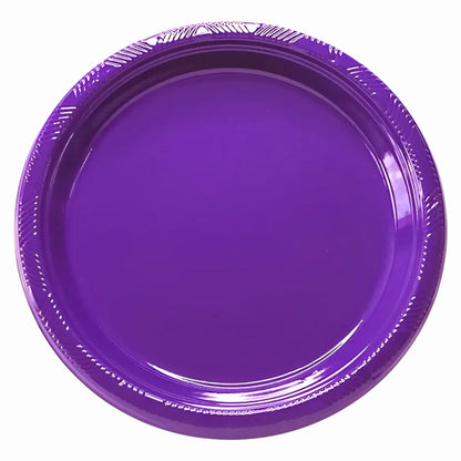 Set de 10 Platos Plásticos Reutilizables - 2 Tamaños y Colores