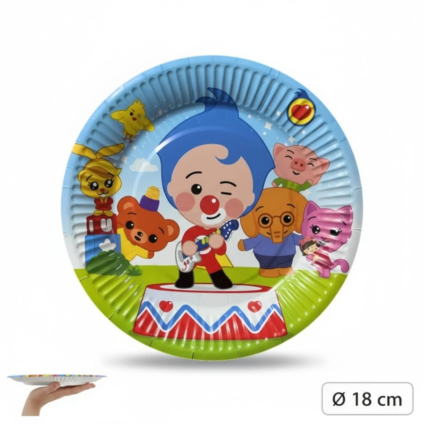 Set de 10 Platos de Cumpleaños Plim Plim - 7" (18 cm)