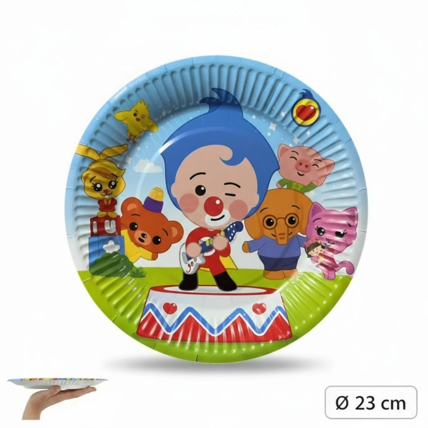 Set de 10 Platos de Cumpleaños Plim Plim - Grandes (23 cm)