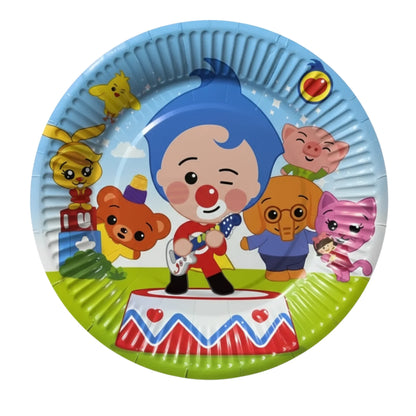 Set de 10 Platos de Cumpleaños Plim Plim - Grandes (23 cm)