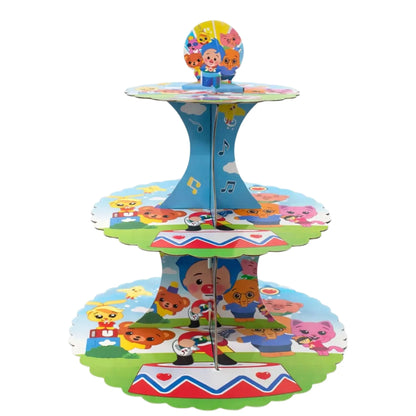 Porta Cupcakes Plim Plim 3 Pisos - Soporte de Cartón Reforzado