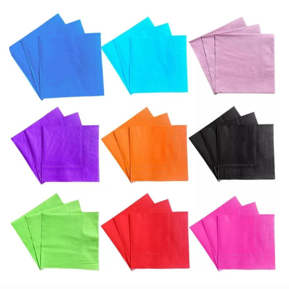 Servilletas De Colores Vibrantes - 33x33 Cm - Pack de 16 Unidades