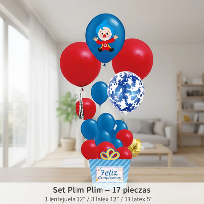 Set de Decoración de Globos Plim Plim - 17 Piezas Azul