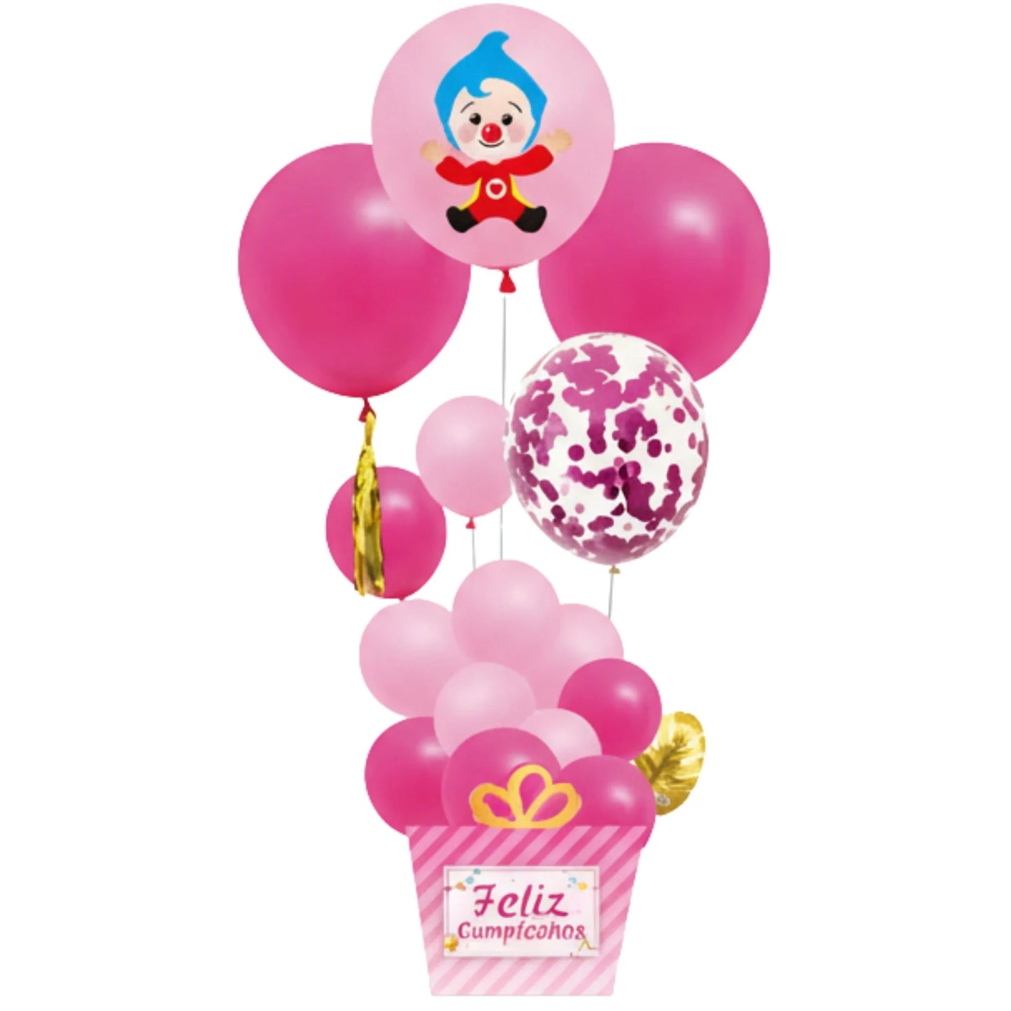 Set de Decoración de Globos Plim Plim - 17 Piezas Rosa