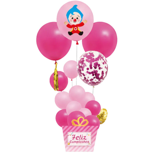 Set de Decoración de Globos Plim Plim - 17 Piezas Rosa