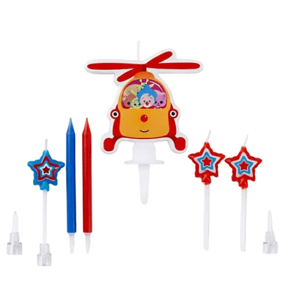 Set de Velas Plim Plim Helicóptero y Amigos - 7 Piezas