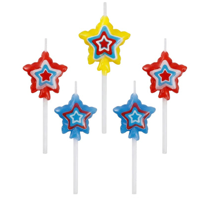 Velas de Cumpleaños Estrellas Plim Plim - Set de 5 Unidades