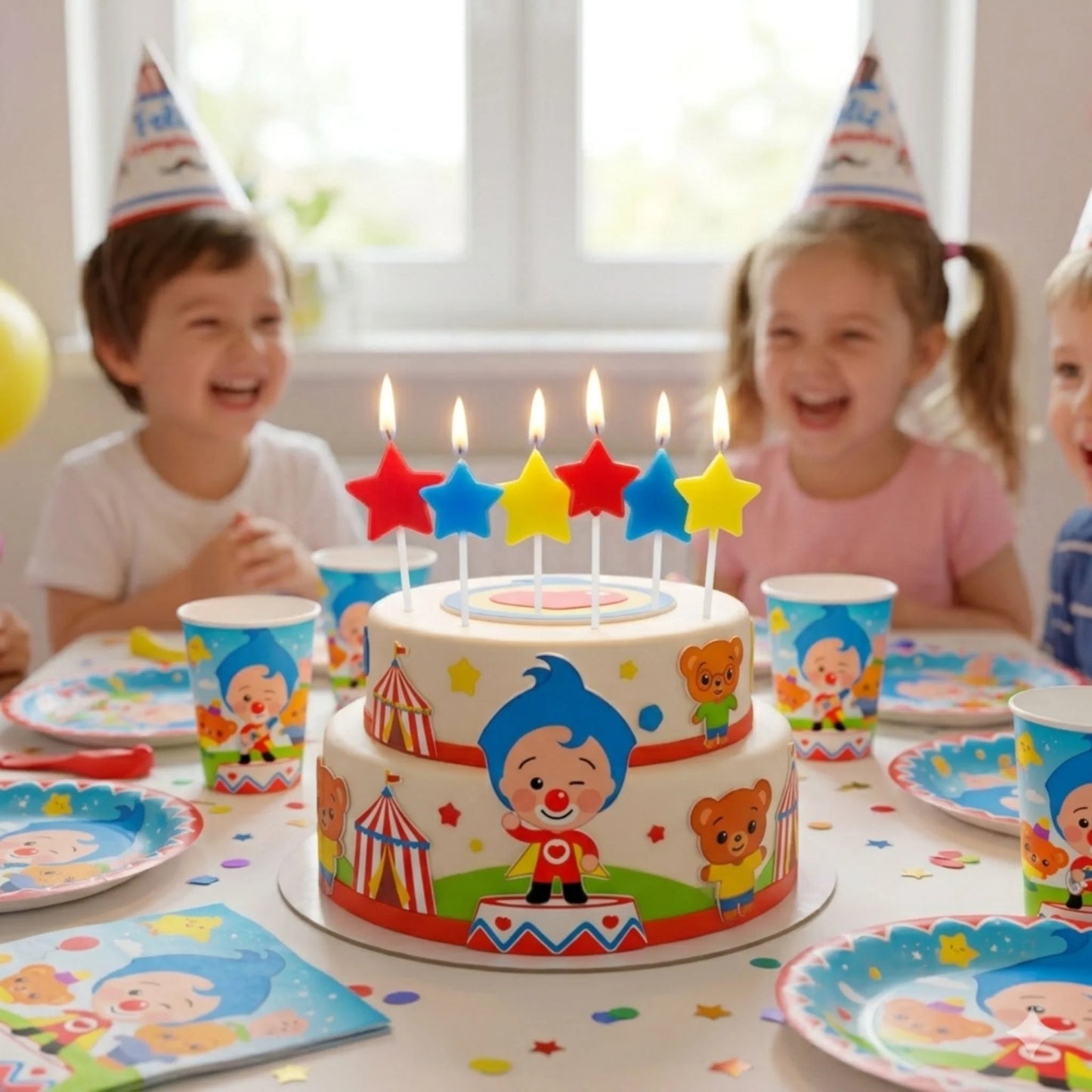 Set de 6 Velas de Cumpleaños Estrella Plim Plim