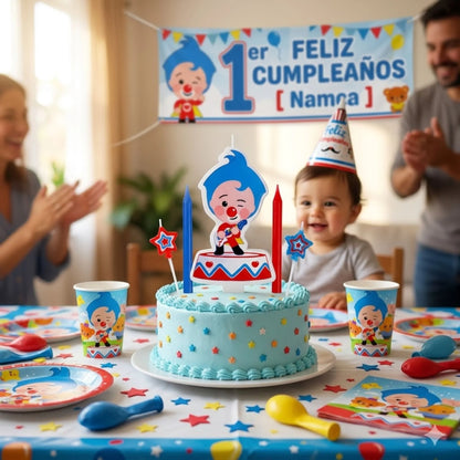 Set de Velas de Cumpleaños Plim Plim con Guitarra - 7 Piezas