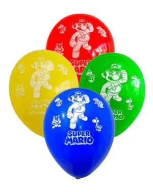 Globos de látex Mario Bross, 12 piezas