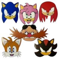 Mascaras de cartón Sonic, 6 piezas