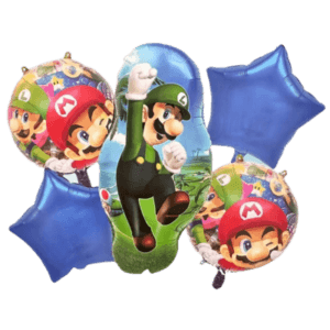Pack 5 Globos Metálicos Luigi