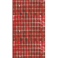 Cortina de cuadros roja