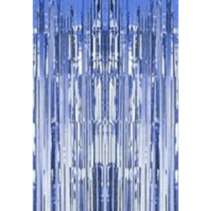 Cortina Tiras Metalizada Azul 1x 2 M