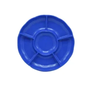 Bandeja plástica flor azul, 3 piezas