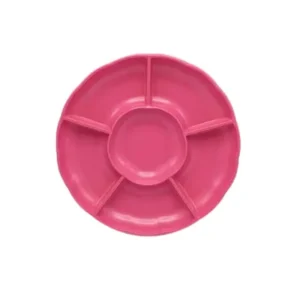 Bandeja plástica flor fuscia, 3 piezas