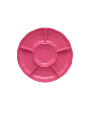 Bandeja plástica flor fuscia, 3 piezas
