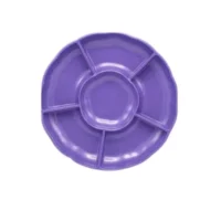 Bandeja plástica flor morado, 3 piezas