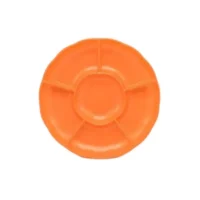 Bandeja plástica flor naranja, 3 piezas