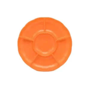 Bandeja plástica flor naranja, 3 piezas