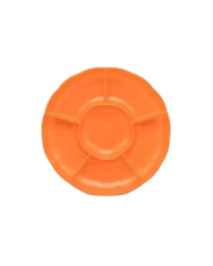 Bandeja plástica flor naranja, 3 piezas
