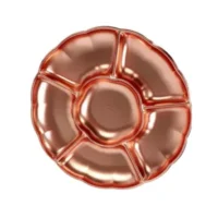 Bandeja plástica flor rosa oro, 3 piezas