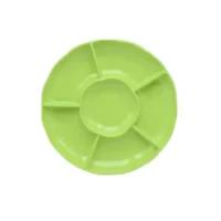 Bandeja plástica flor verde, 3 piezas