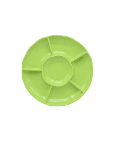 Bandeja plástica flor verde, 3 piezas