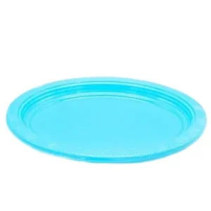 Bandeja plástica ovalada celeste, 5 piezas