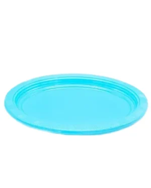 Bandeja plástica ovalada celeste, 5 piezas