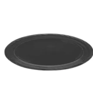 Bandeja plástica ovalada negra, 5 piezas, 30 cm