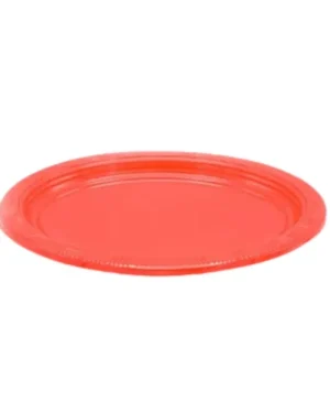 Bandeja plástica ovalada rojo, 5 piezas