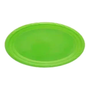 Bandeja plástica ovalada verde, 5 piezas