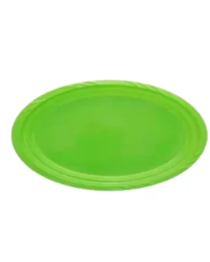 Bandeja plástica ovalada verde, 5 piezas