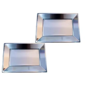 Bandeja Rectangular Plateada x 3 piezas